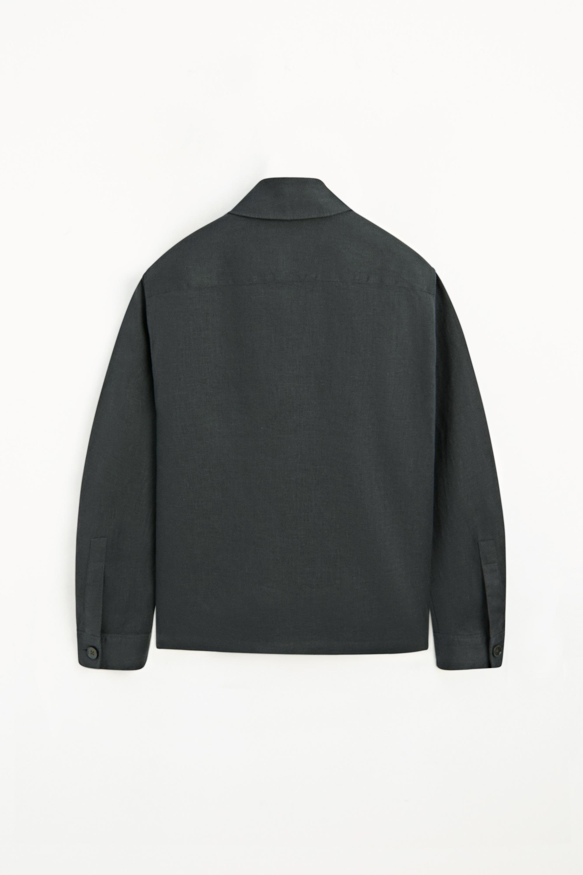 Total look linen overshirt with pockets